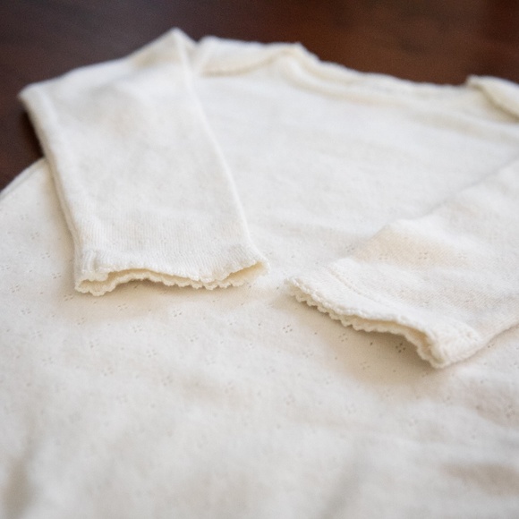 NWOT Baby Boden Pointelle Long Sleeve Onesie - Picture 6 of 9